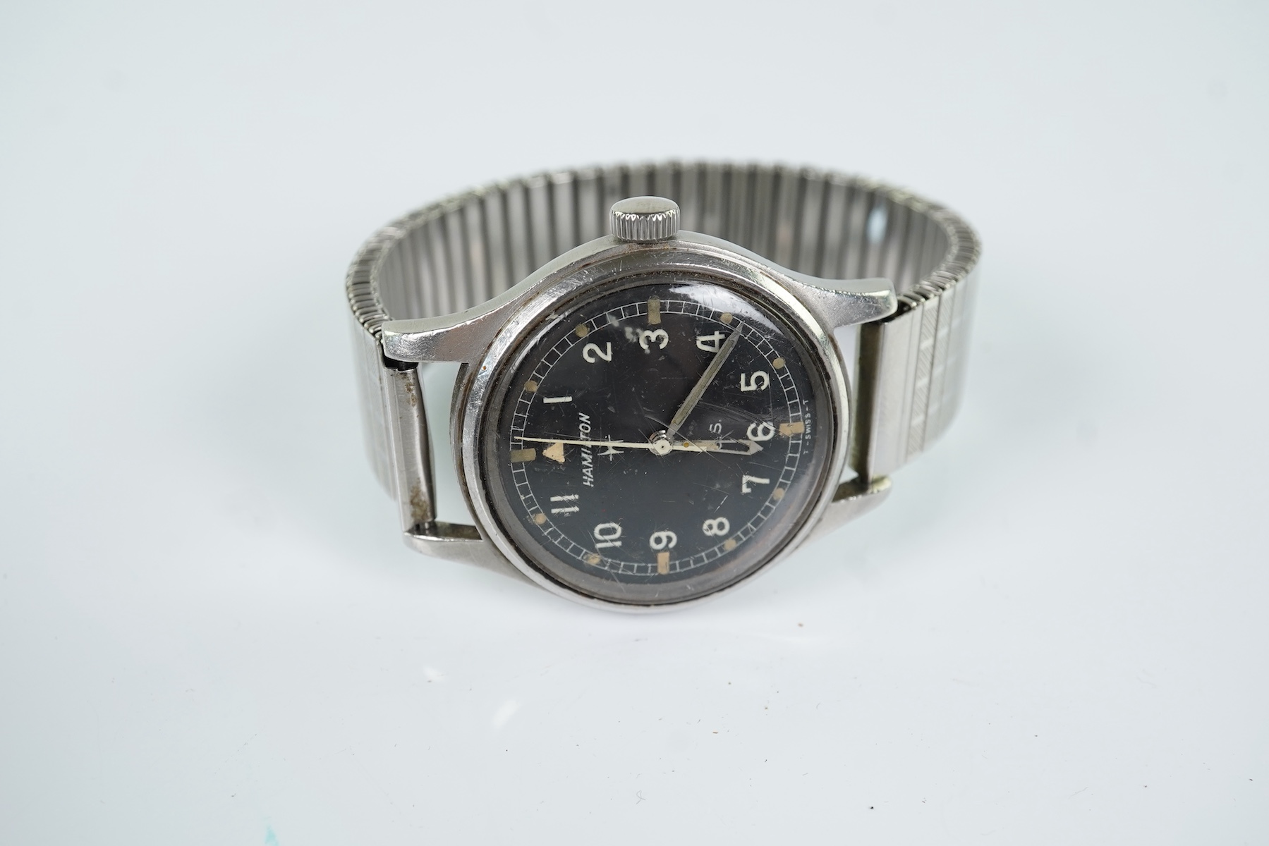 A gentleman's steel Hamilton General Service manual wind wrist watch, circa 1960's/1970's